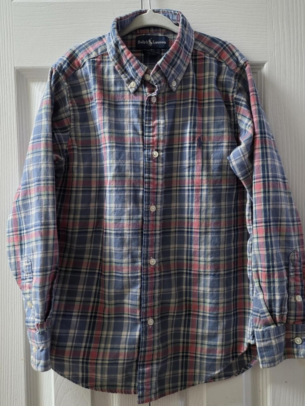 Ralph Lauren Navy, Pink & Cream Plaid Button-Down Shirt